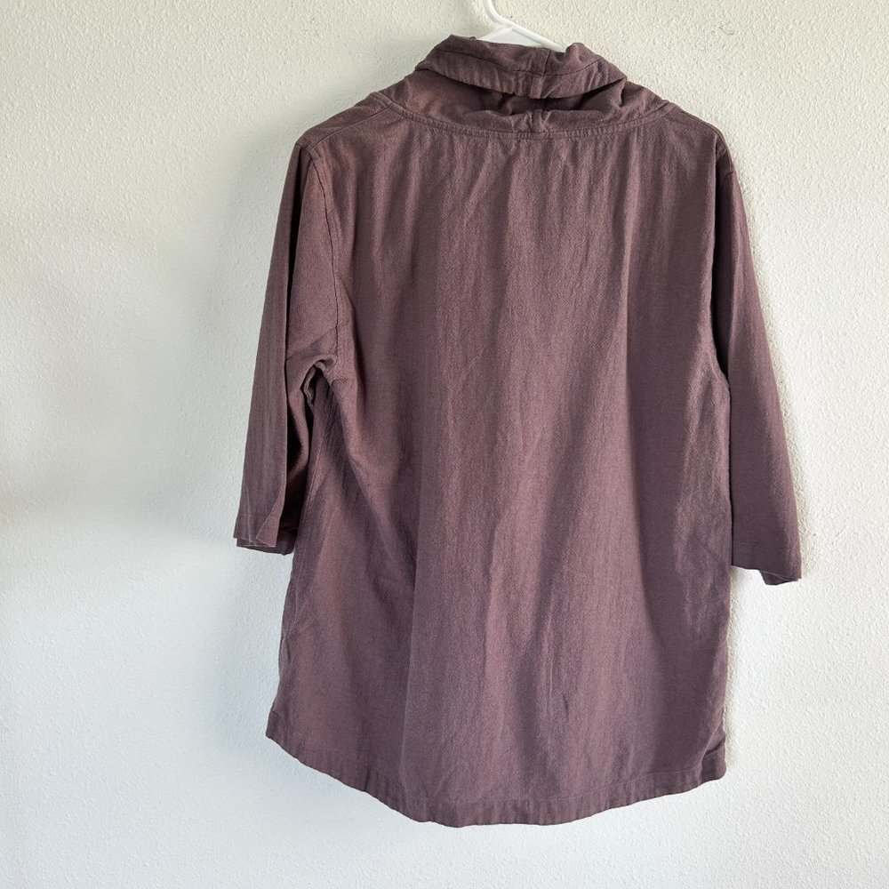 Soft Surroundings Gypsy Gauze Pullover Tunic Top XS Purple Cowl Neck Lagenlook - Picture 4 of 14
